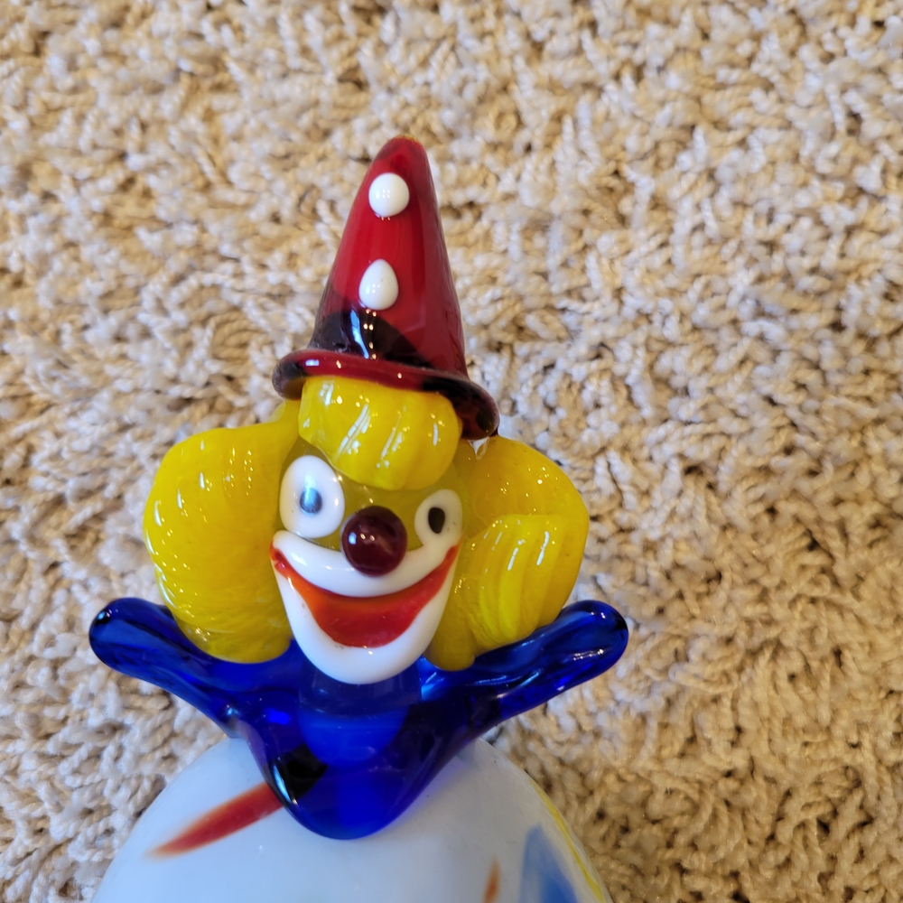 2 Murano Hand Blown Glass Clowns by Fratelli Pitau, Murano Italy - 9" In Tall - Picture 11 of 16